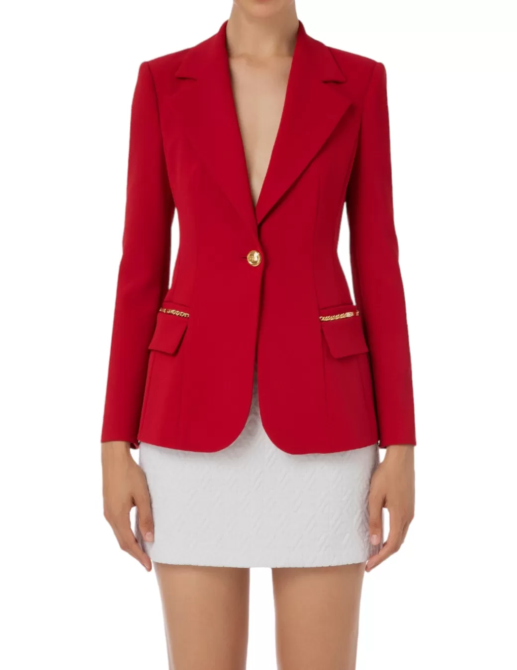 Cheap Elisabetta Franchi Blazer GI06536E2 Roja Rojo