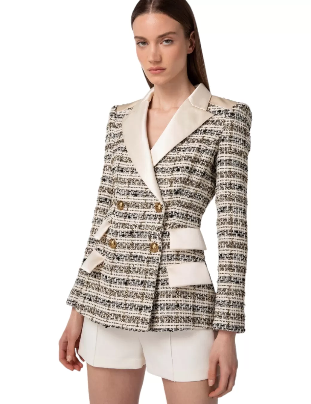 New Elisabetta Franchi Blazer GI06937E2 Negro Beige