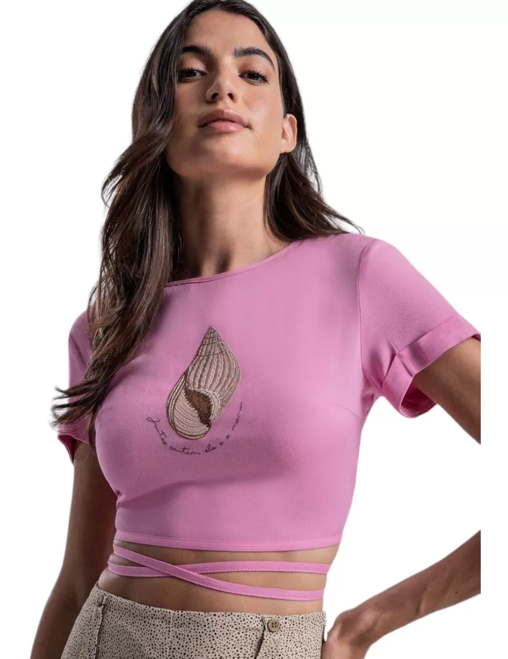 Flash Sale LezaLez Blusa Corta Lazada Rosa