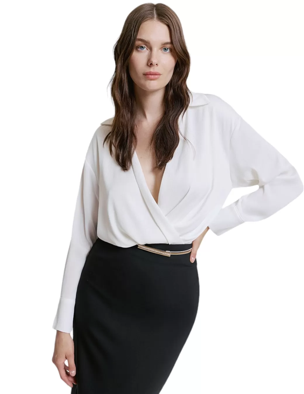 Hot Access BLUSA FRUNCE BLANCA Blanco