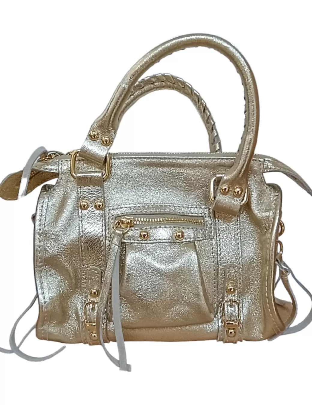 Outlet Leather country Bolso De Piel Mini Metalizado 3895108 Oro