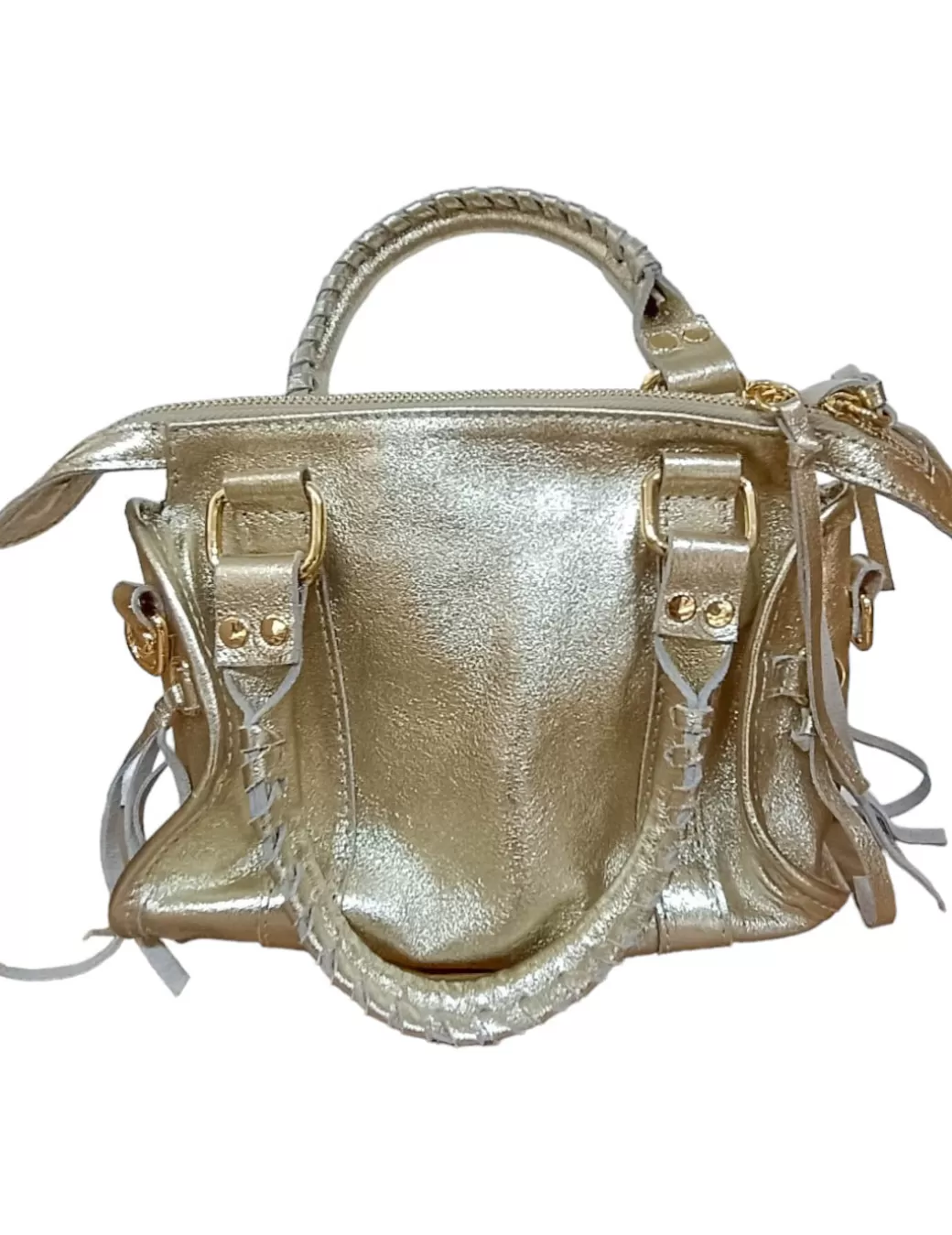 Outlet Leather country Bolso De Piel Mini Metalizado 3895108 Oro