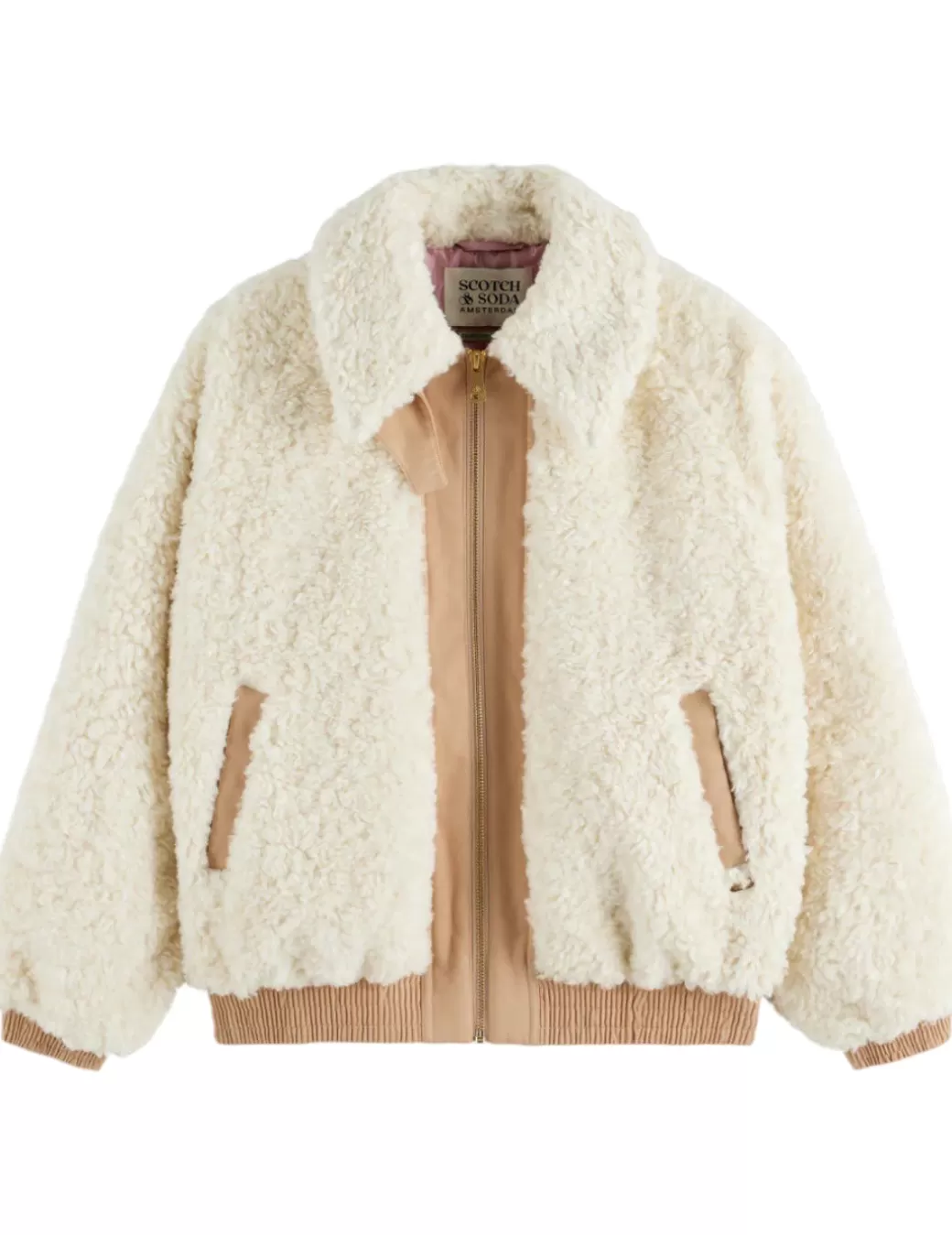 Clearance Scotch&Soda Bomber Teddy 178089 Crudo Beige