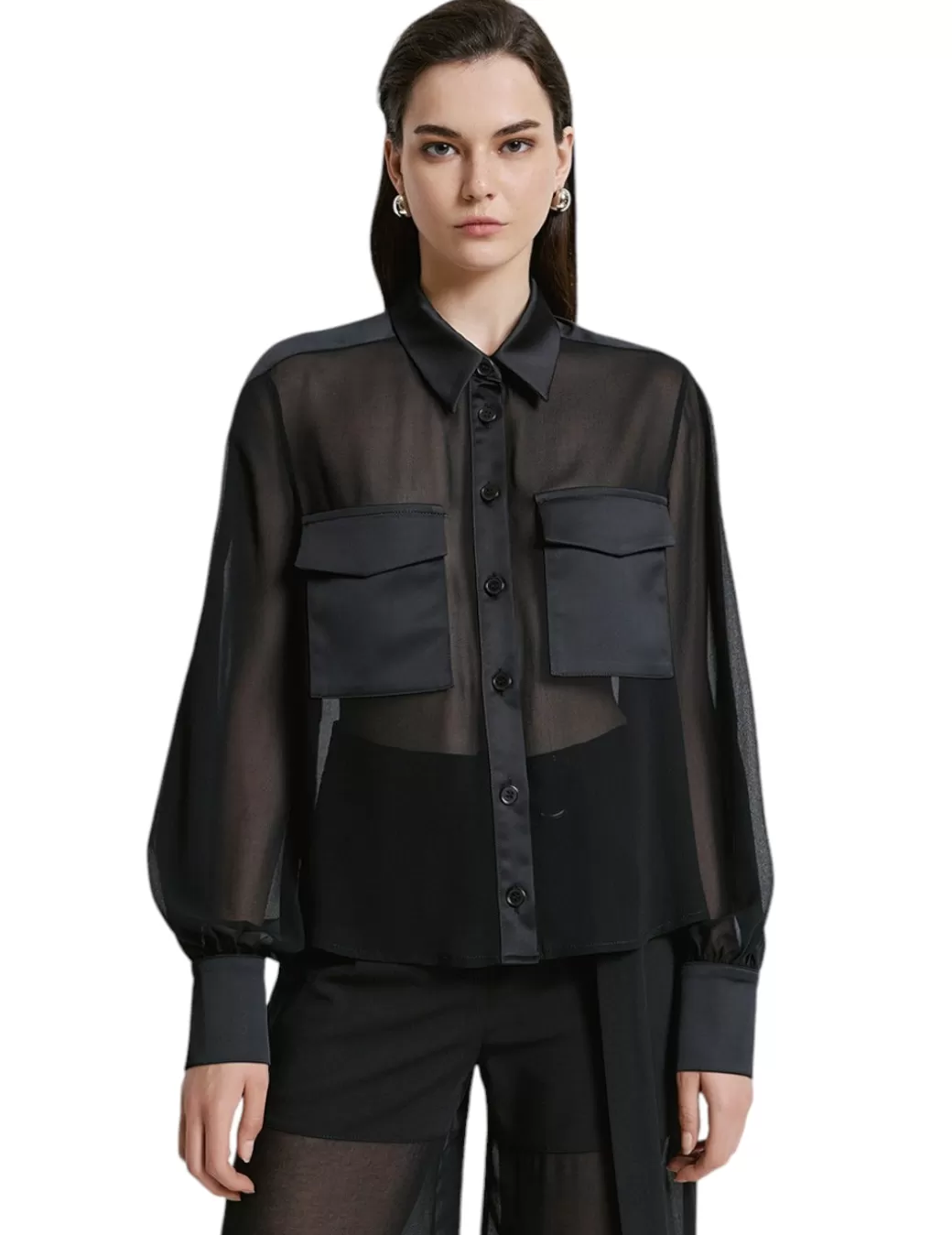 New Access Camisa Transparente Negra Negro