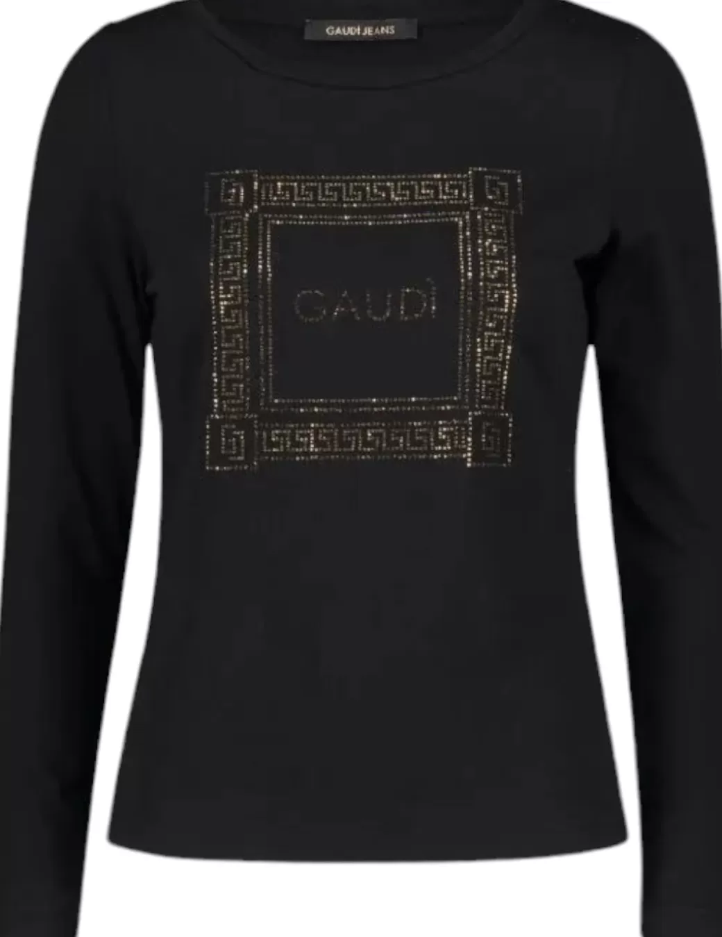 Outlet Gaudi Camiseta 421BD64022 Negra Logo Negro