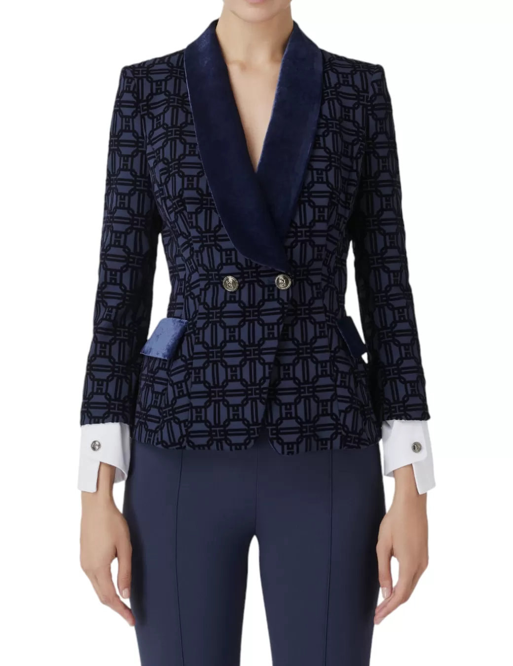 Shop Elisabetta Franchi Chaqueta GI1154E2 Azul