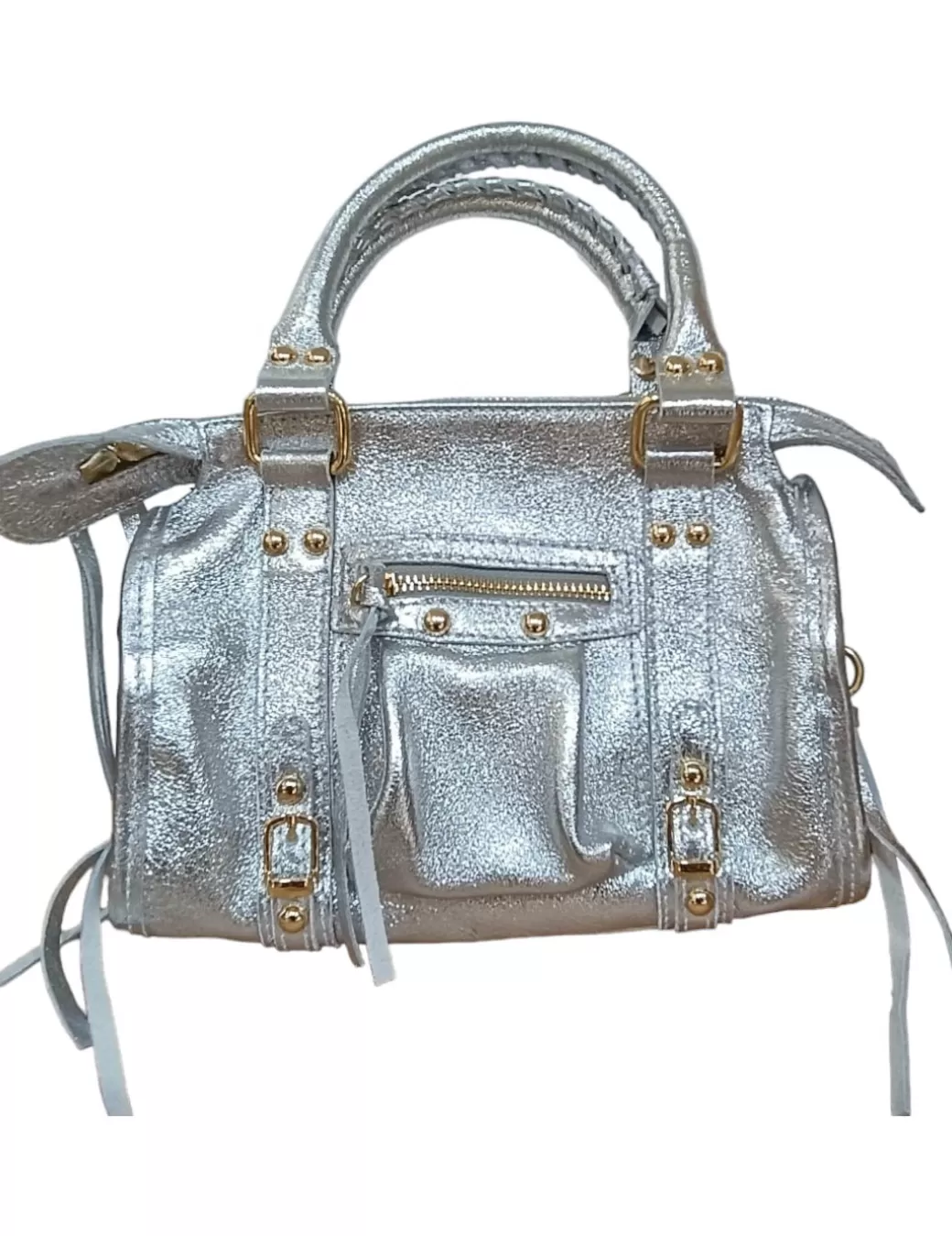 Fashion Leather country Mini Bolso Metalizado De Piel 3895108 Plata