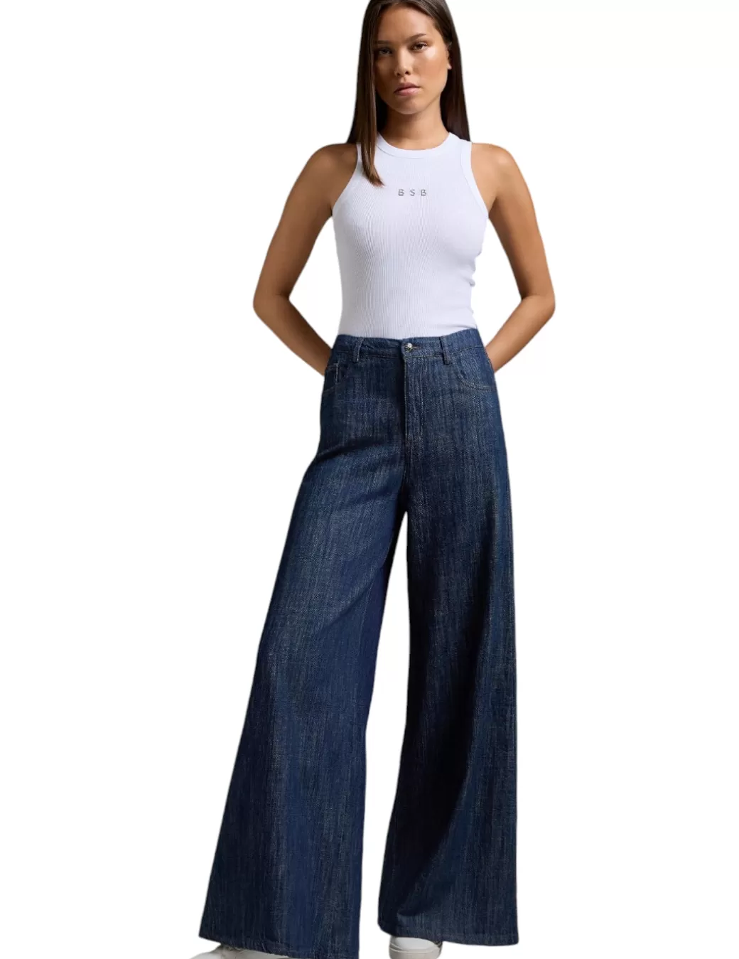 Store BSB Pantalón Palazzo Denim Azul