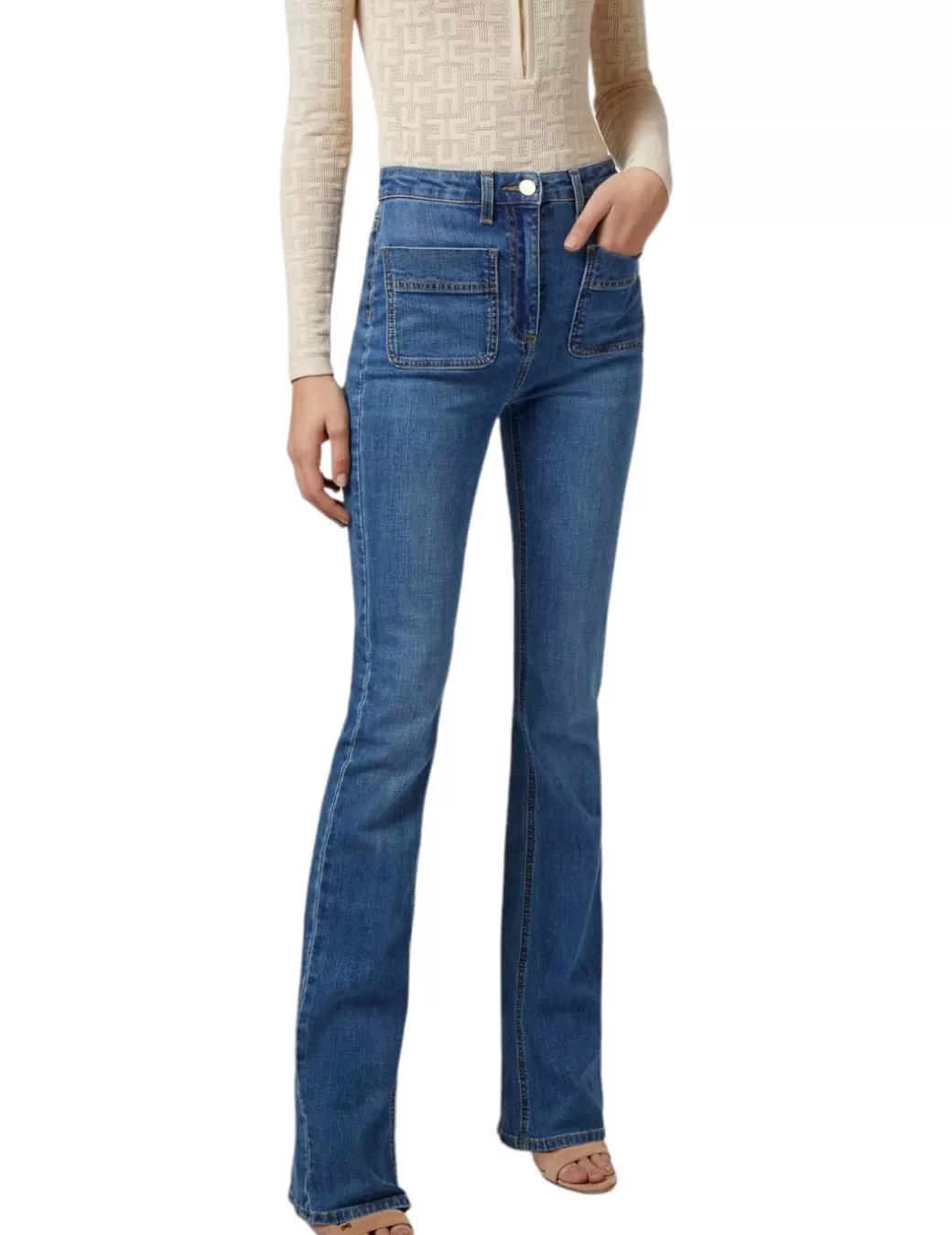 Outlet Elisabetta Franchi Pantalón Tejano PJ39S41 Elisabetta Azul