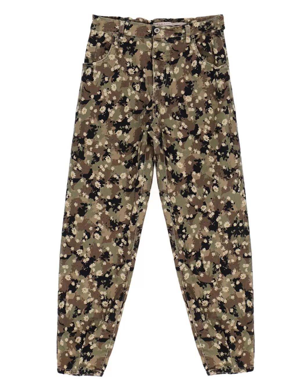 Shop Please Pantalon Camu Flores Verde