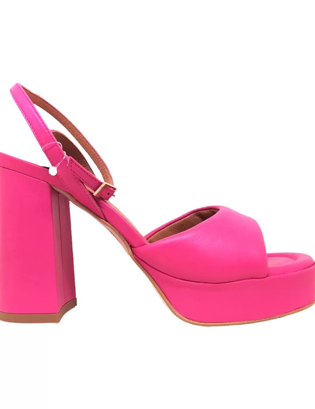New Angel Alarcon Sandalia De Plataforma Con Tacón Ancho Kelis Fuxia Rosa