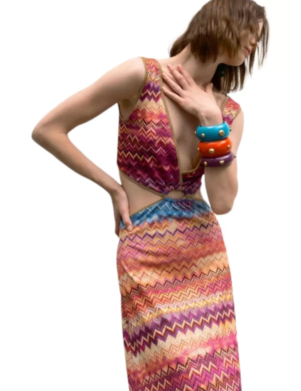 Sale Access Vestido Largo Arandela Étnico Multicolor