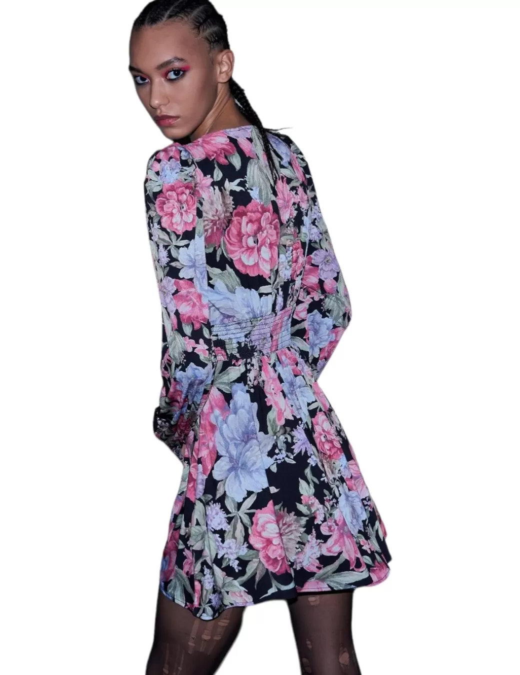 Best Sale Aniye By Vestido Flores Botones Negro