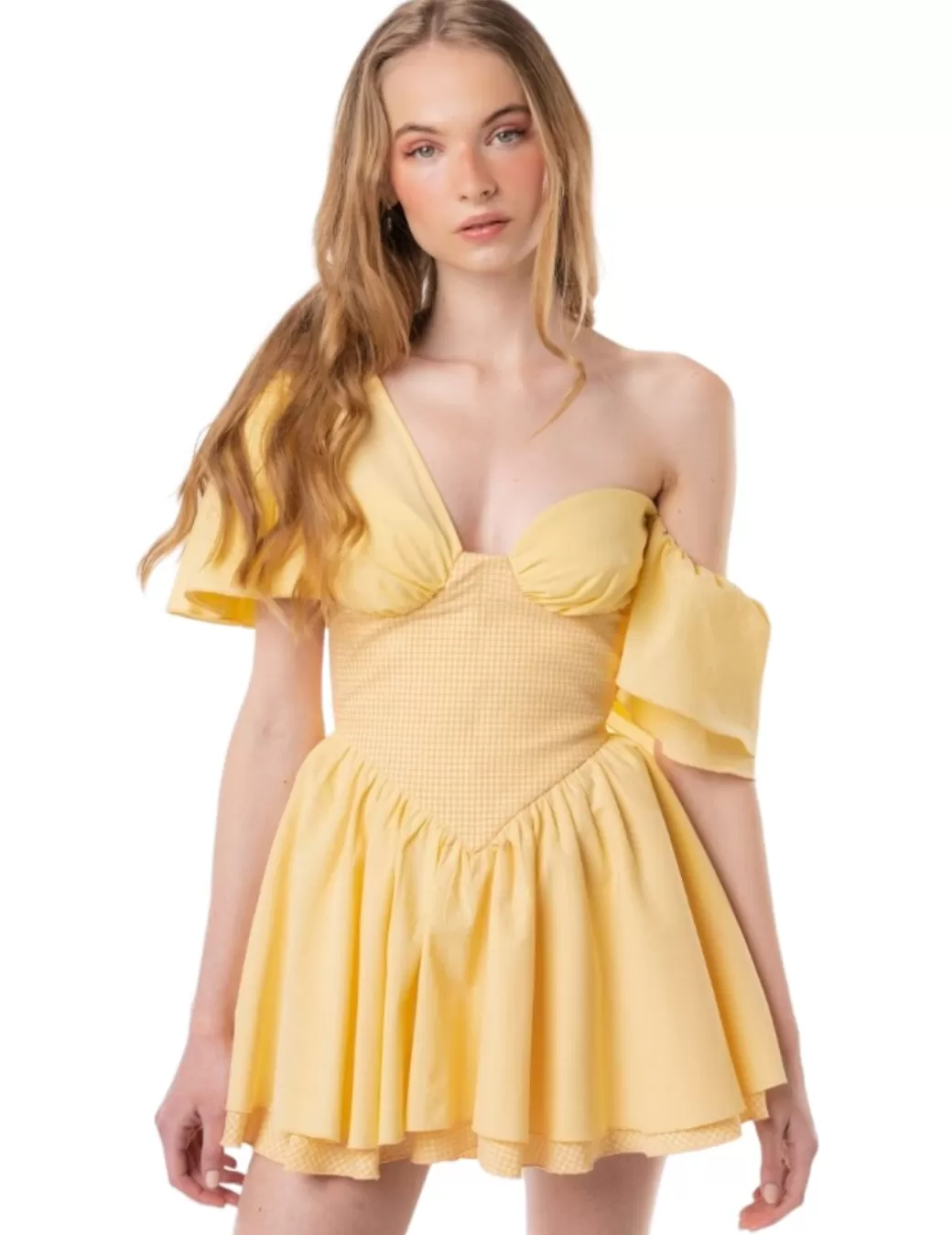 New Guts & Love Vestido Guts&Love Jaune Printemps Amarillo