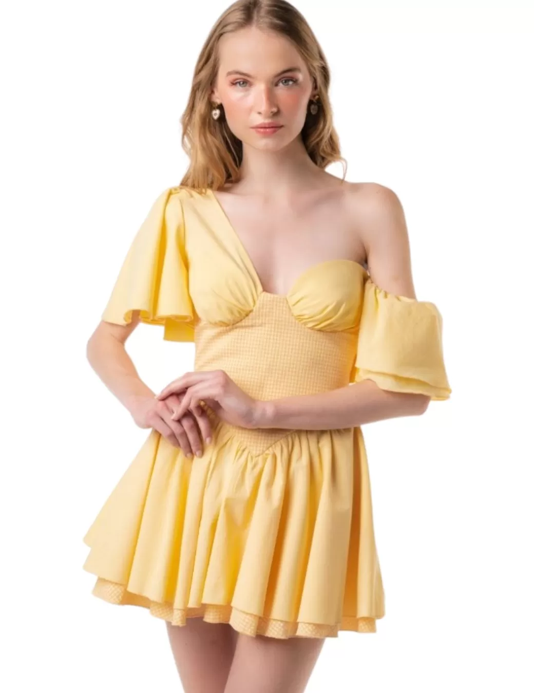 New Guts & Love Vestido Guts&Love Jaune Printemps Amarillo