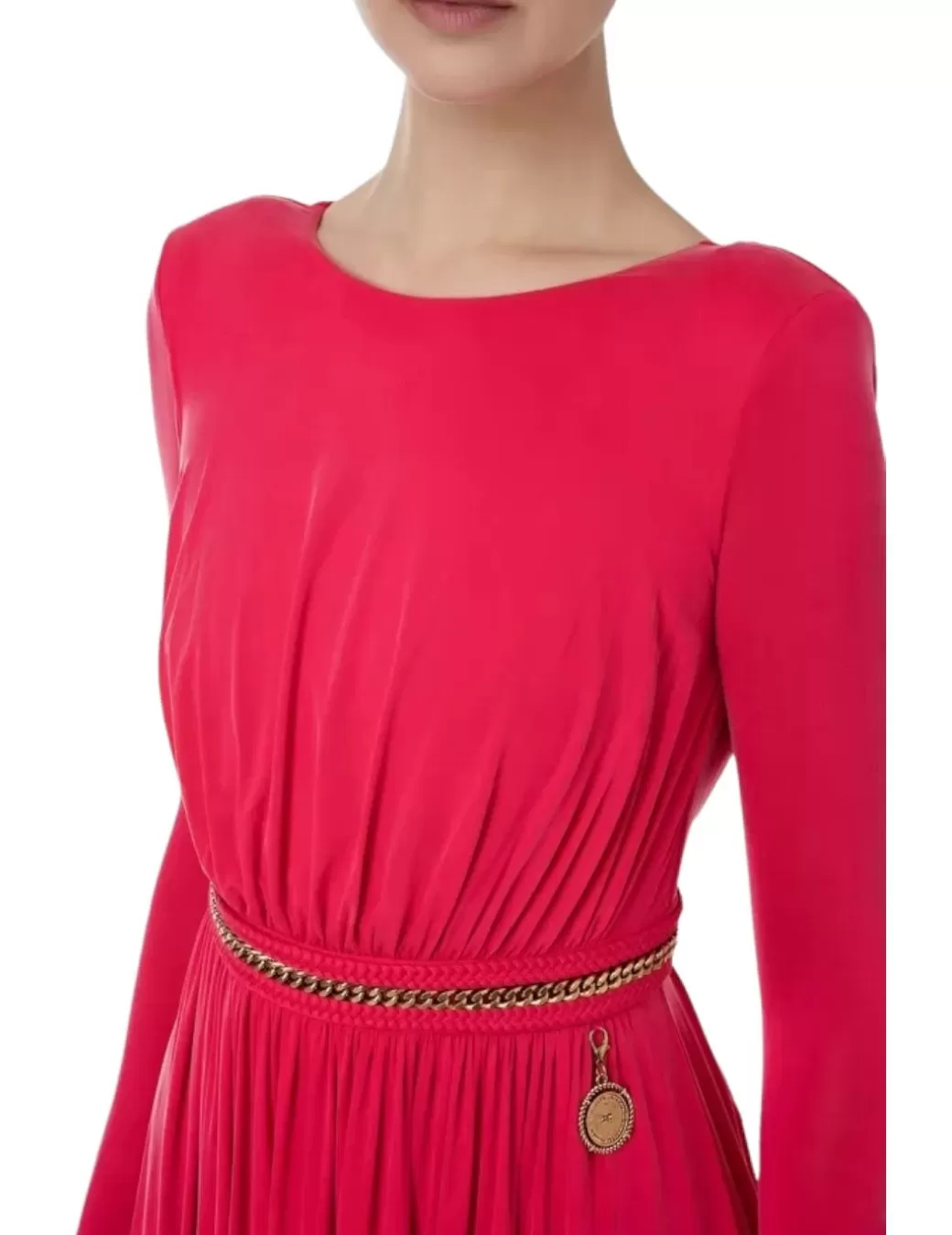 Discount Elisabetta Franchi Vestido Largo Cinturilla Rojo