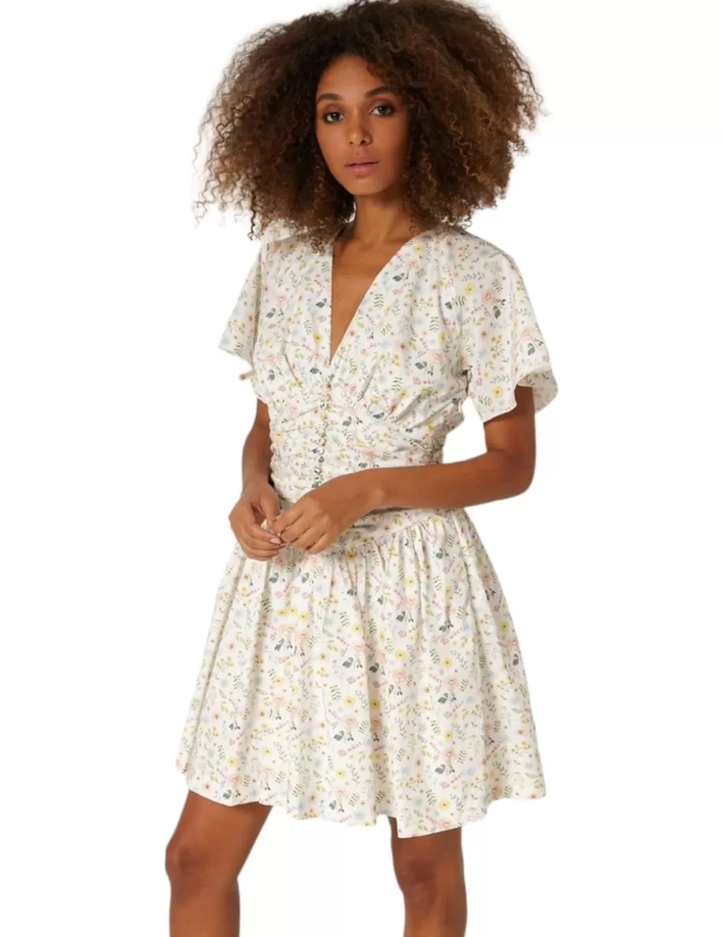 Cheap Mangata Vestido Corto Estampado Flores Blanco
