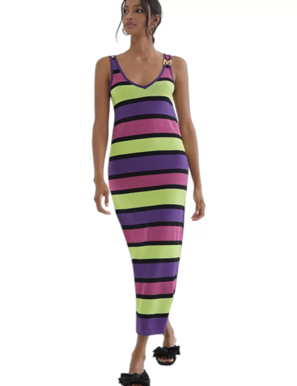 Outlet LOLA CASADEMUNT Vestido MS2416011 Rayas Violeta