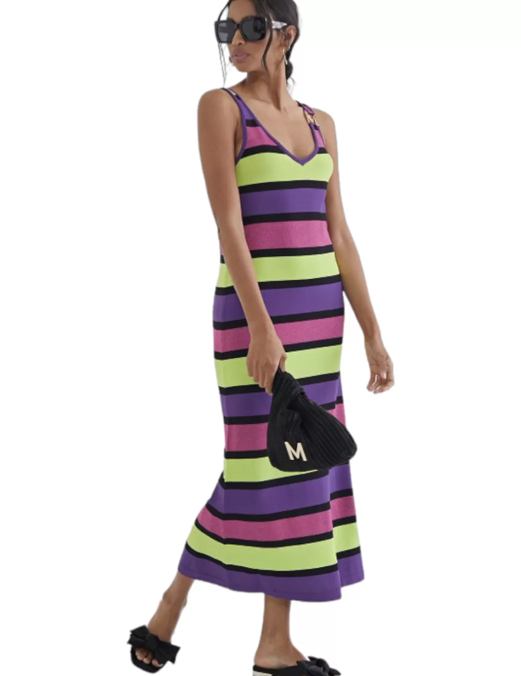 Outlet LOLA CASADEMUNT Vestido MS2416011 Rayas Violeta