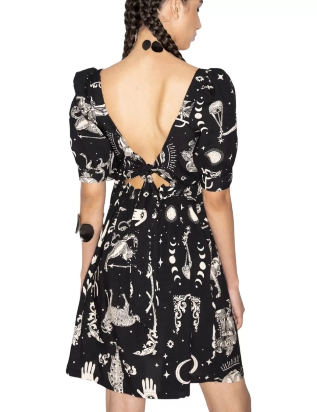 Fashion Peace&Chaos Vestido Solar Corto Negro