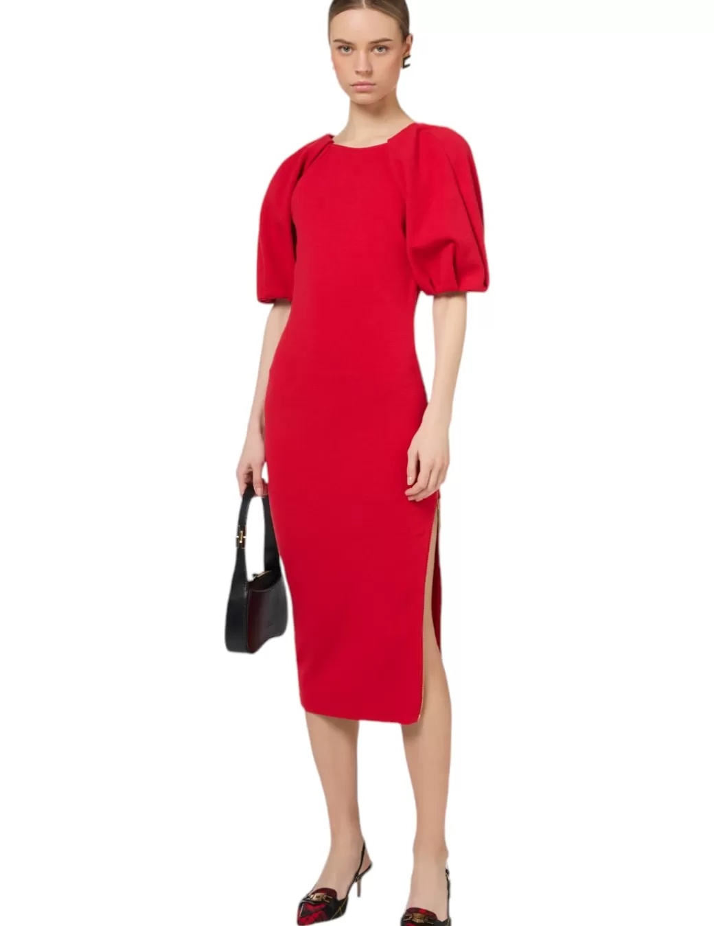 Best Sale Elisabetta Franchi Vestido Punto AM22M47E2 Rojo