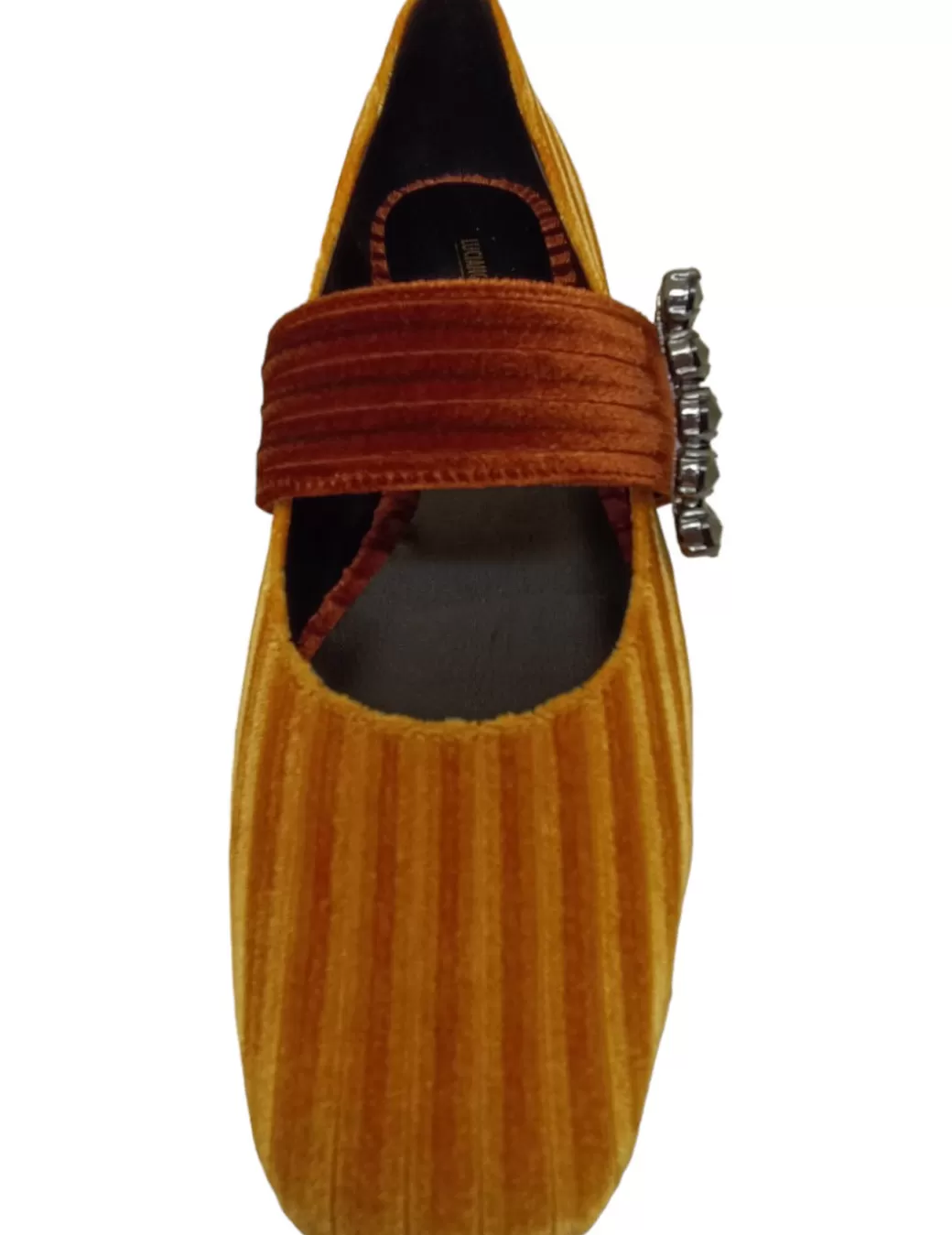 Shop LUCIANO BARACHINI ZAPATO HEBILLA JOYA V Amarillo