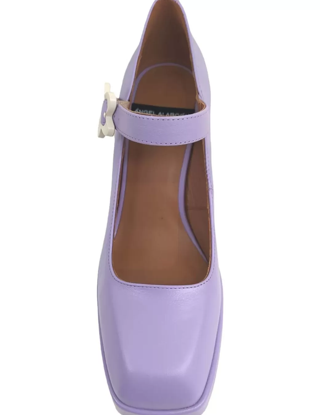 Cheap Angel Alarcon Zapato Mary Jane Con Tacón Angel Alarcón Zakia Flower Malva Violeta